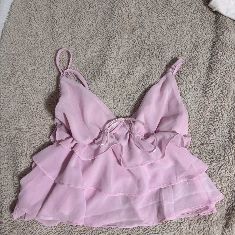 Amazon Pink Layered Crop Top
